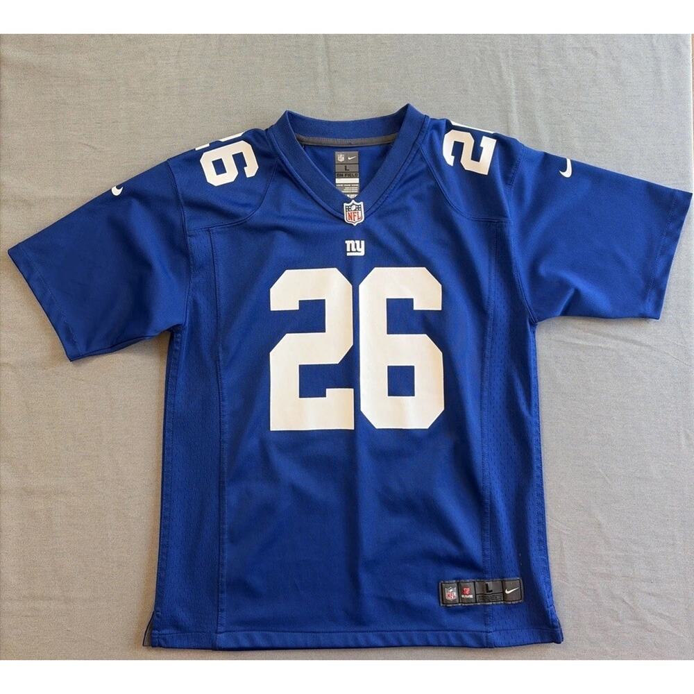 Nike NFL On‎ Field "Saquon Barkley #26" NY Giants Jersey Youth Large 14/16 Blue
